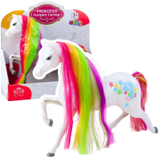 leantoys Figura Nagy Mese Ló Szivárványos Sörényű Színes Dekoráció Fehér (24532) játékfigura
