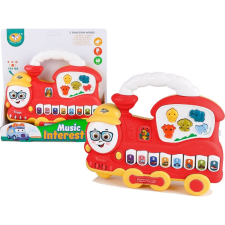 leantoys Interaktív Zongora Mozdony Hang Állatok Jármű Hangok Dallamok Red (11709) készségfejlesztő
