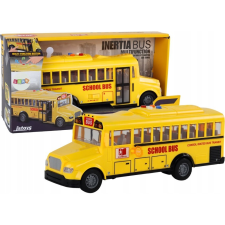 leantoys Iskolabusz - 1:16, Súrlódó Meghajtással, Nyíló Ajtókkal, Sárga Lámpákkal ( ) autópálya és játékautó