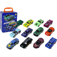 leantoys Játékautó Készlet - 12 Elemű, Fém, 1:64 (16326) autópálya és játékautó