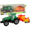 leantoys Játéktraktor - Narancssárga Kultivátorral, Gyerekeknek, Zöld (14842)