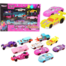 leantoys Kerekes Autók Készlet Lányoknak Rózsaszín 10db (24731) autópálya és játékautó