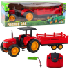 leantoys Mezőgazdasági Traktor Pótkocsival Távirányítású Rc Red (22934)
