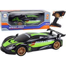 leantoys Nagy Sportkocsi Távirányítású 1_10 Zöld és Fekete (17359) autópálya és játékautó
