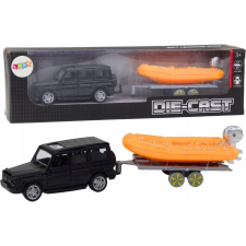 leantoys Off-Road Autó Fekete Utánfutóval Csónak Narancssárga ( ) autópálya és játékautó