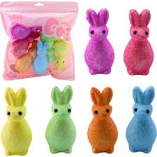 leantoys Styrofoam Húsvéti Nyuszik Glitter Dekoratív Színes 6 db 21318 (21318) party kellék