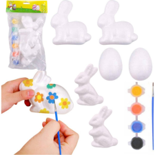 leantoys Szett Hungarocell Dekorációk Festéséhez 4 Nyuszi 2 Tojás Festék 21358 (21358) kreatív és készségfejlesztő