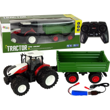 leantoys Távirányítós Traktor - Pótkocsival, 1:24, Zöld (15971) autópálya és játékautó