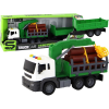 leantoys Teherautó - Daruval, Pótkocsival, Súrlódó Meghajtással, Fa, 1:16, Zöld (16617)