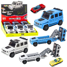 leantoys Terepjáró Fém Rejtett Autó Fényhang Fehér Kék- 24220 (24220) autópálya és játékautó