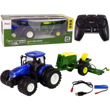 leantoys Traktor - Bálázóval, Kék (13347) autópálya és játékautó