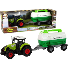 leantoys Traktor - Tartálykocsival, 37 cm, Zöld (15220) autópálya és játékautó