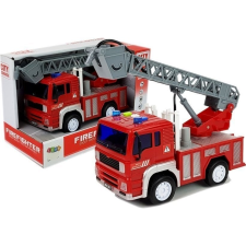 leantoys Tűzoltóautó Húzással, Létrával, Piros 1_20 Hanggal (6985) autópálya és játékautó