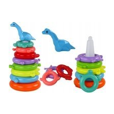 leantoys Zsiráf Piramis Puzzle 8 Gyűrűs Színes 29x14x14x14 cm 17540 (17540) oktatójáték