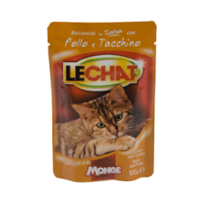 Lechat adult Csirke&Pulyka alutasak 100g macskaeledel