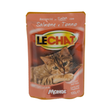 Lechat adult Lazac&Tonhal alutasak 100g macskaeledel