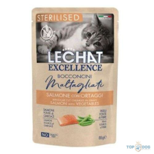 Lechat Excellence 85g Adult Steril Lazac és Zöldség Alutasakos macskaeledel macskaeledel