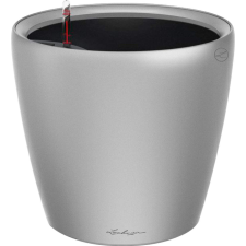 Lechuza Classico Premium LS kaspó 28 cm átmérő x 26 cm ezüst-metál kerti dekoráció