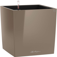 Lechuza Cube Premium kaspó 40 cm x 40 cm szürkésbarna magasfényű kerti dekoráció