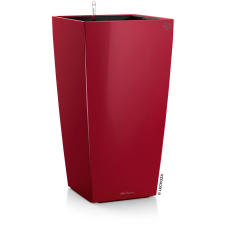 Lechuza Cubico Premium oszlopkaspó 30 skarlátvörös magasfényű 30 cm x 30 cm kerti dekoráció