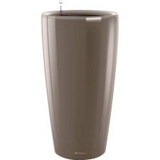 Lechuza Rondo Premium oszlopkaspó 40 cm átmérő x 75 cm szürkésbarna magasfényű kerti dekoráció