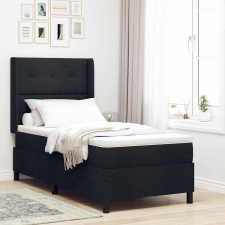  LED Box Spring Ágy matracmal Fekete 90 x 190 cm szövet ágy és ágykellék