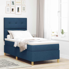  LED Box Spring Ágy matracmal Kék 100 x 200 cm szövet ágy és ágykellék