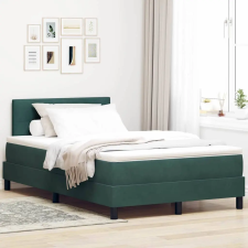  LED Box Spring Ágy matracmal Sötétzöld 120 x 200 cm Bársony ágy és ágykellék