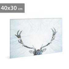  LED-es fali hangulatkép - rénszarvas - 2 x AA, 40 x 30 cm karácsonyi dekoráció