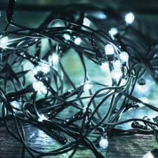  LED-es fényfüzér, 100LED, 8pr., hidegfehér, kültéri kültéri izzósor