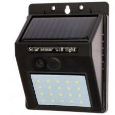 LED-es napelemes reflektor 3W 5500-6000K hideg IP65 fekete alkonyérzékelő kültéri világítás
