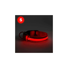  LED-es nyakörv - akkumulátoros - S méret - piros nyakörv, póráz, hám kutyáknak