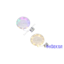 LED-es "I love you" feliratos kerek táblácska 8cm - Melegfényű dekorációs kellék