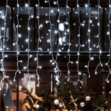  LED-es, sorolható fényfüggöny, jégcsap karácsonyfa izzósor