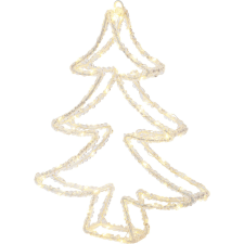  LED-es sziluett figura fenyőfa 34 cm átlátszó karácsonyfa izzósor