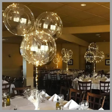  LED-es világító lufi szett – 10 db, átlátszó TA741157 party kellék