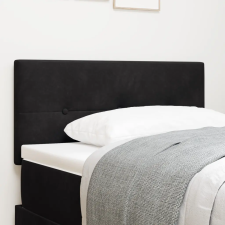  LED Fejtámla Gombos Kárpitozott Fekete 80 cm Bársony ágy és ágykellék