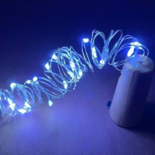 LED füzér dugóval 2méter hideg fehér elemes dekoráció