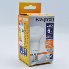 Led izzó R50 6W (45W), E14, 530lm, meleg fény (3000K), opál, Braytron izzó
