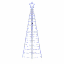  LED Karácsonyi Fenyő 390 LED-del Kék 250 cm Vas műfenyő