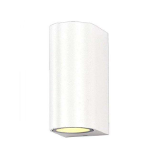 LED lámpatest , 2 x GU10 , oldalfali , kerek , 2 irányú , fehér , kültéri , IP44 kültéri világítás
