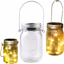 LED napelemes függő kerti lámpa LANTERN JAR 3000K üveg GOLDLUX (Polux) kültéri világítás