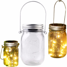  LED napelemes függő kerti lámpa LANTERN JAR 3000K üveg GOLDLUX (Polux) kültéri világítás