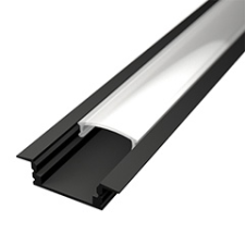 LED Profiles ALP-001 Aluminium U profil fekete - LED szalaghoz, opál burával villanyszerelés