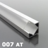 LED Profiles ALP-007 Aluminium sarok profil ezüst, LED szalaghoz, átlátszó burával