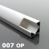 LED Profiles ALP-007 Aluminium sarok profil ezüst, LED szalaghoz, opál burával