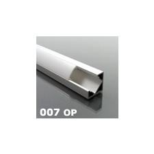 LED Profiles ALP-007 Aluminium sarok profil ezüst, LED szalaghoz, opál burával villanyszerelés