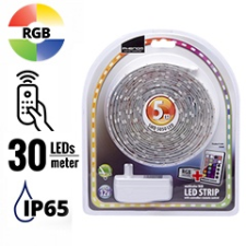  LED szett kültéri: 5 méter RGB+vezérlő+tápegység 5050-30 villanyszerelés