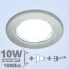  LED szpot szett: mattkróm keret + 10 Wattos, hideg fehér GU10 LED lámpa + GU10 csatlakozó (kettesével rendelhető)