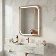  LED Tükör ZONE 80x60 BRUSH  ROSE GOLD fürdőszoba bútor